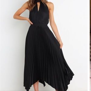 Black Halter Top Midi Dress